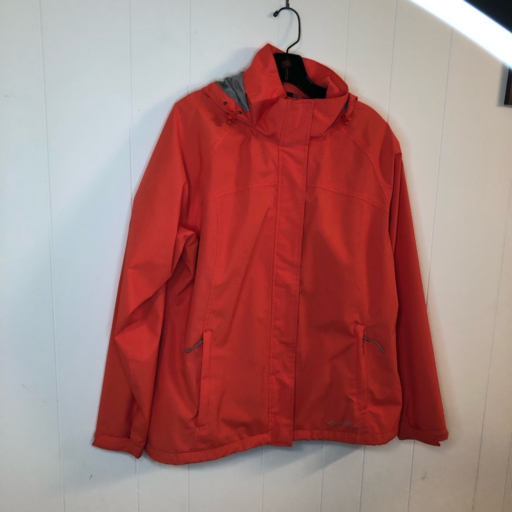 Eddie Bauer Light Orange Hooded Jacket Large
